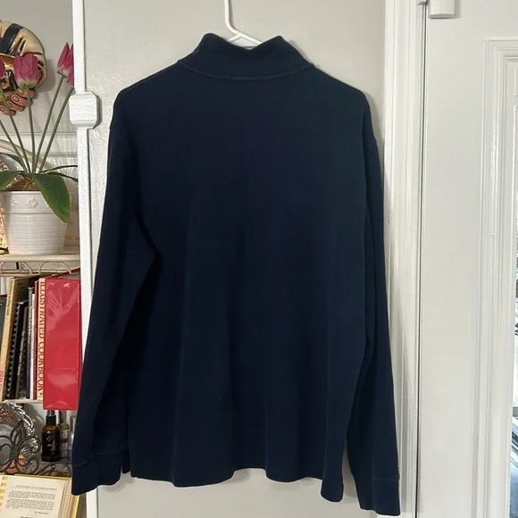 POLO RALPH LAUREN MENS NAVY QUARTER ZIP SIZE LARGE - Picture 6 of 9